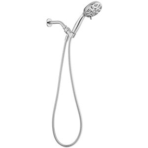 BWE 6-Spray 4.3 in. Wall Mount Handheld Shower Head with Extra Long Stainless Steel Hose in Chrome