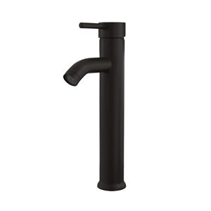 BWE Single Hole Single Handle Bathroom Vessel Sink Faucet With Drain Assembly in Matte Black