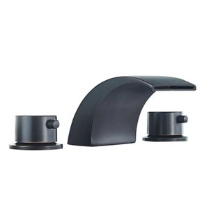 BWE 8 in. Widespread 2-Handle Bathroom Faucet With Led Light And Pop Up Drain in Oil Rubbed Bronze