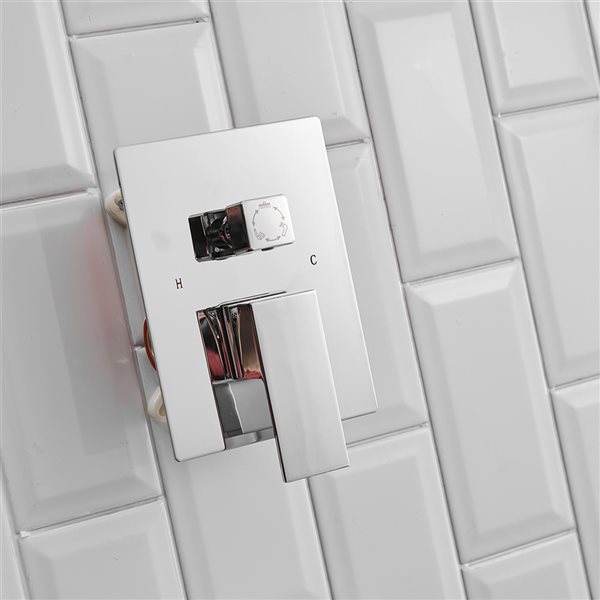 BWE 3-Spray Patterns With 2.5 GPM 12 in. Showerhead Wall Mounted Dual Shower Heads with Valve in Chrome