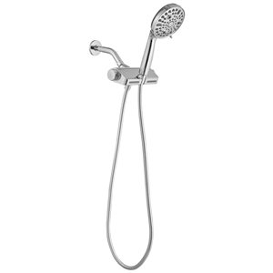 BWE 10-spray Dual Shower Head and Handheld Shower Head with Stainless Steel Hose in Polished Chrome