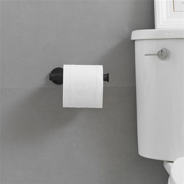 BWE 6-Piece  Bath Hardware Set with Towel Ring hook Toilet Paper Holder and Towel Bar in Matte Black