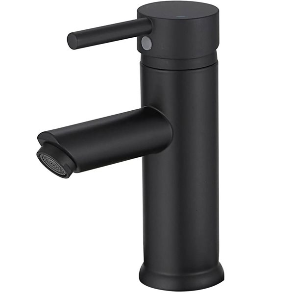 BWE Single Hole Single-Handle Bathroom Faucet With Pop Up Drain in Matte Black