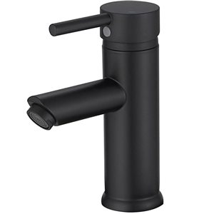 BWE Single Hole Single-Handle Bathroom Faucet With Pop Up Drain in Matte Black