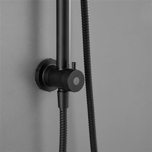 BWE 5-spray 6 in. Shower Head and Handheld Shower Head with Stainless Steel Hose in Matte Black