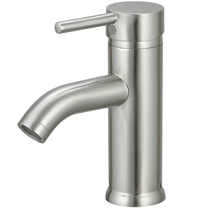 BWE Single Hole Single-Handle Bathroom Faucet With Pop Up Drain in Brushed Nickel