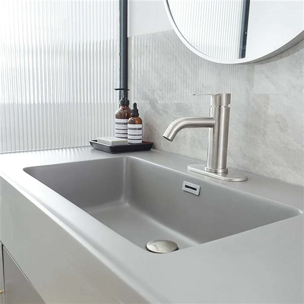 BWE Single Hole Single-Handle Bathroom Faucet in Brushed Nickel