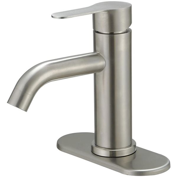 BWE Single Hole Single-Handle Bathroom Faucet in Brushed Nickel