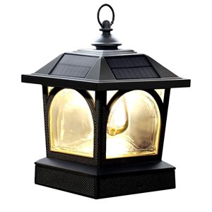 Lanterne solaire et capuchon de poteau Classy Caps Edison, noir