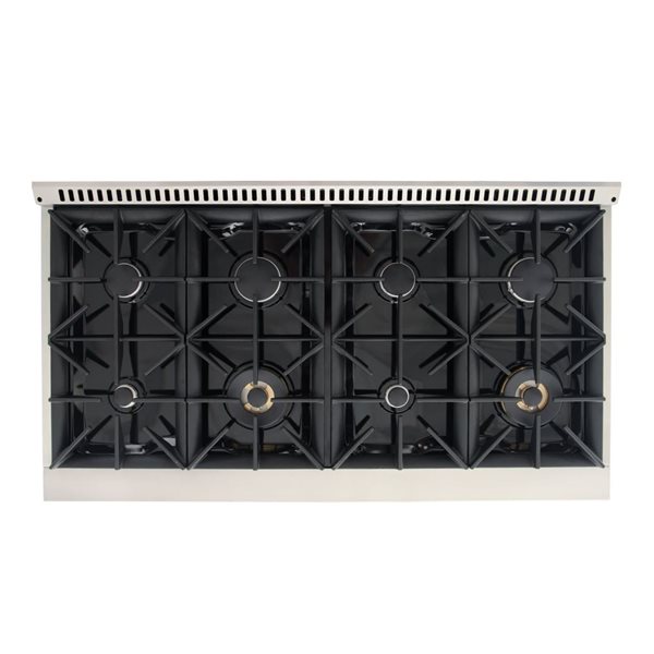 KUCHT 48-in 6.7 ft³ Natural Gas Double Oven Dual Fuel Range with with Grey Oven Doors