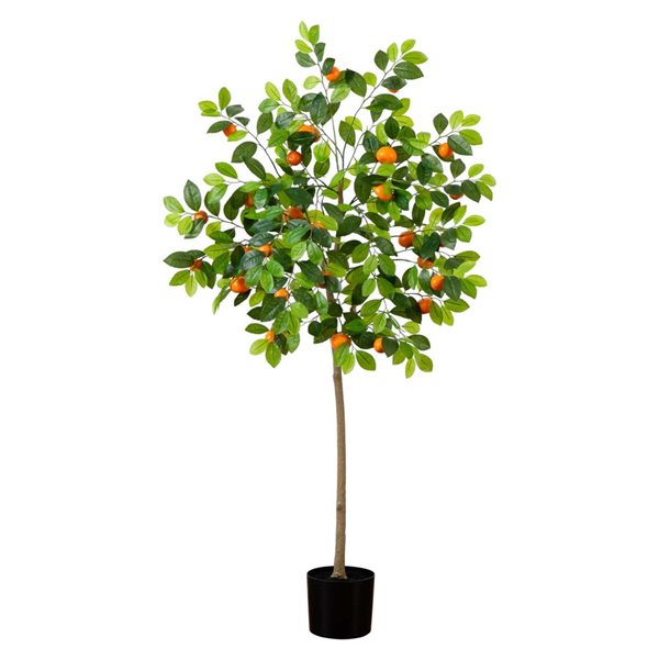 Nearly Natural 5-ft H Green Artificial Tangerine Tree