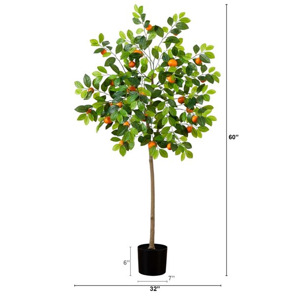 Nearly Natural 5-ft H Green Artificial Tangerine Tree