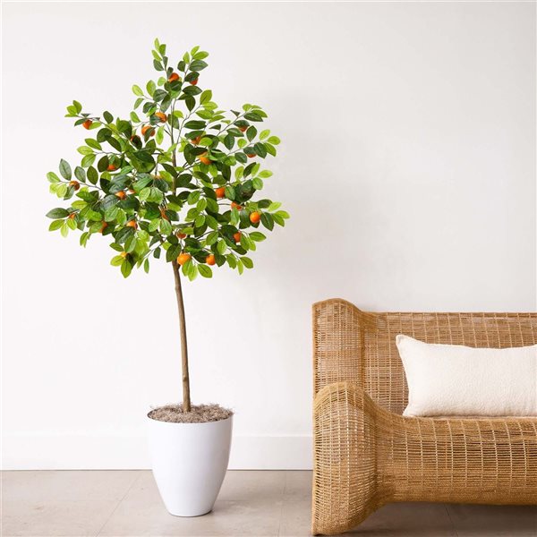 Nearly Natural 5-ft H Green Artificial Tangerine Tree