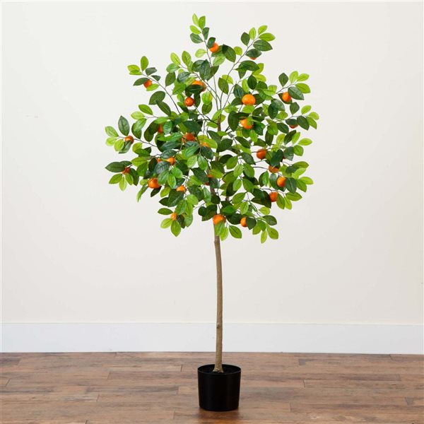 Nearly Natural 5-ft H Green Artificial Tangerine Tree