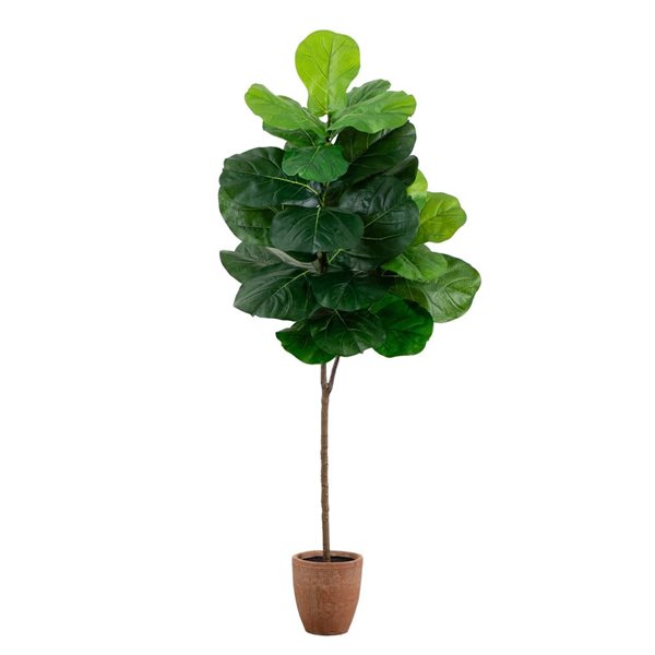 Nearly Natural 6-ft Green Artificial Fiddle Leaf Tree