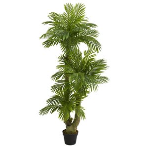 Nearly Natural 5-ft H Green Artificial Triple Phoenix Palm Tree