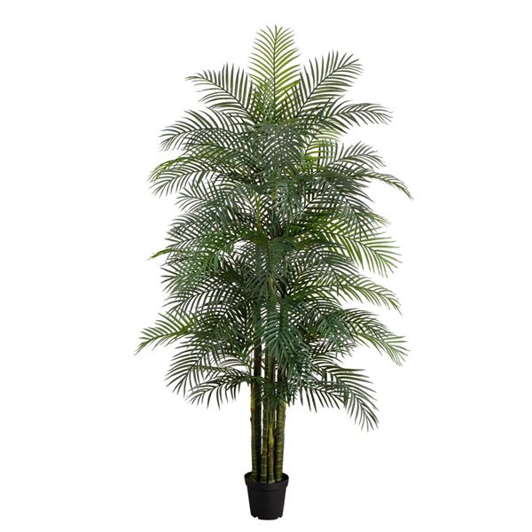 Nearly Natural 9-ft H Green Artificial Areca Palm Tree