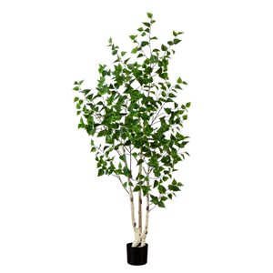 Nearly Natural 6-ft H Green Artificial Birch Tree w/ Realistic Touch Leaves