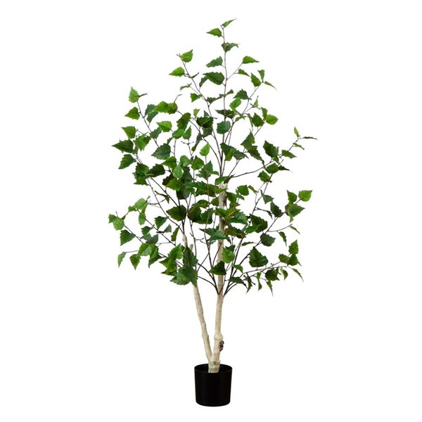 Nearly Natural 4-ft H Green Artificial Birch Tree w/ Realistic Touch Leaves