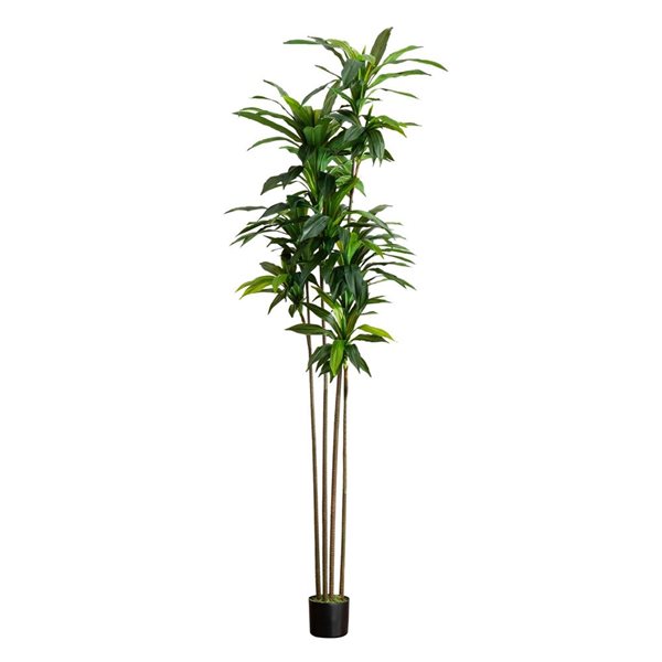 Nearly Natural 8-ft H Green Artificial Dracaena Tree w/ Realistic Touch Leaves