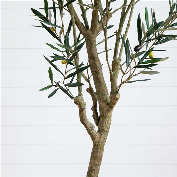 Nearly Natural 7-ft H Green Artificial Greco Olive Tree