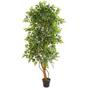 Nearly Natural 6-ft Green Artificial Elegant Ficus Tree