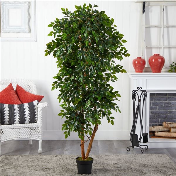 Nearly Natural 6-ft Green Artificial Elegant Ficus Tree