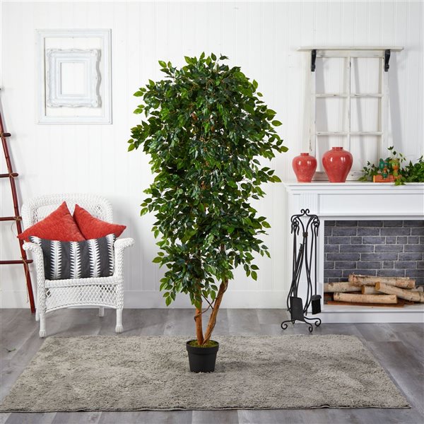 Nearly Natural 6-ft Green Artificial Elegant Ficus Tree