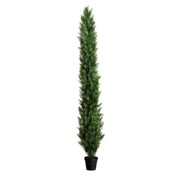 Nearly Natural 9-ft H Green Artificial Cedar Pine Tree