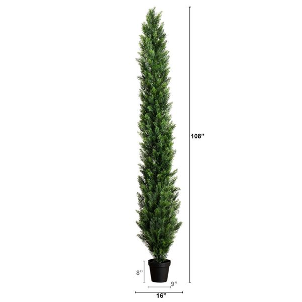 Nearly Natural 9-ft H Green Artificial Cedar Pine Tree