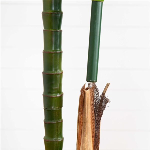 Nearly Natural 9-ft H Green Artificial Double Robellini Palm Tree