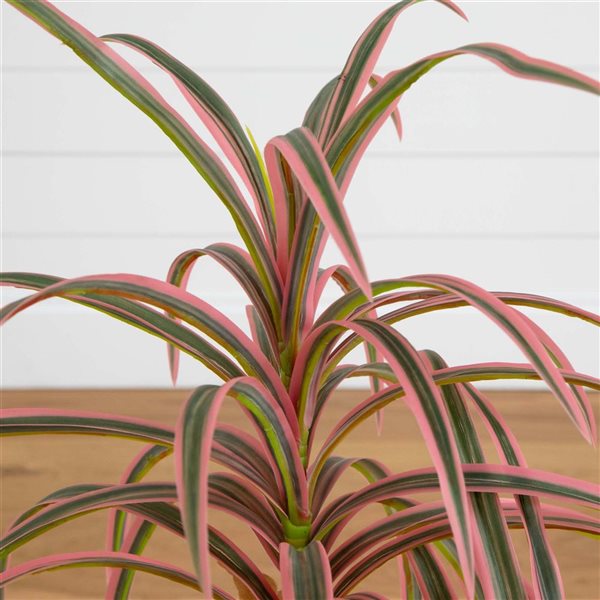 Nearly Natural 2-ft Green Artificial Marginata Dracaena Plant in Black Pot