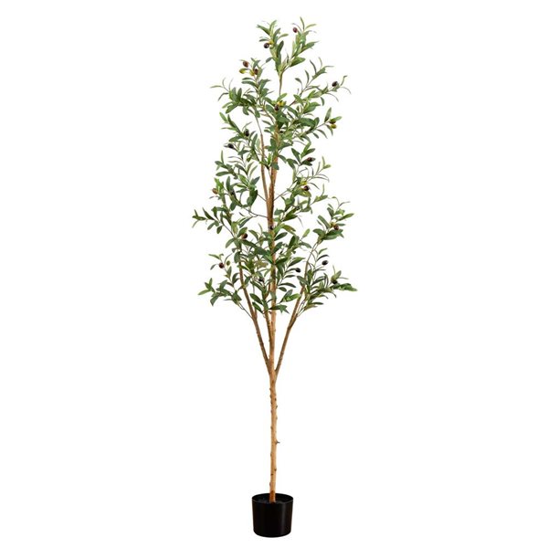 Nearly Natural 6-ft H Green Artificial Olive Tree w/ Natural Trunk