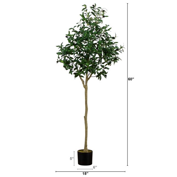 Nearly Natural 5-ft H Green Artificial Olive Tree