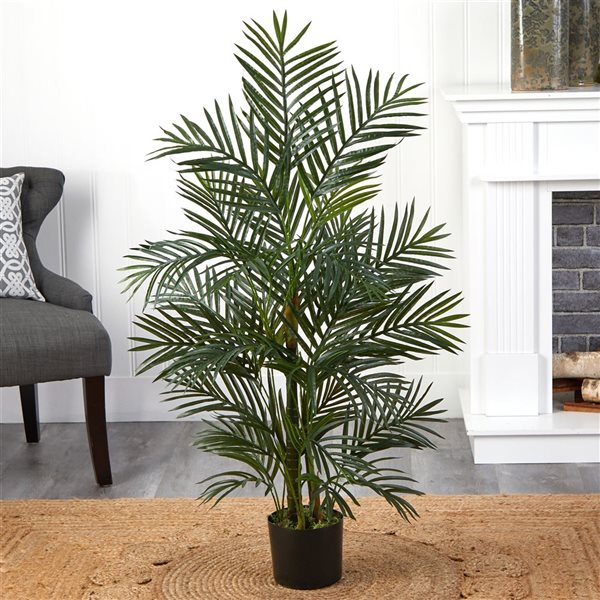 Nearly Natural 3.5-ft H Green Artificial Areca Palm Tree