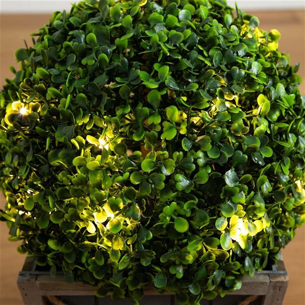 Nearly Natural 18-in H Green Artificial Boxwood Ball Topiary w