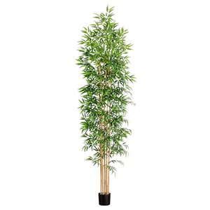Nearly Natural 10-ft Green Artificial Bamboo Tree w/ Real Bamboo Trunks