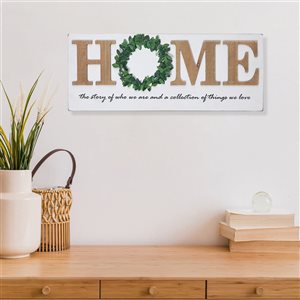 Panneau mural en MDF IH Casa Decor avec maison 3D et guirlande