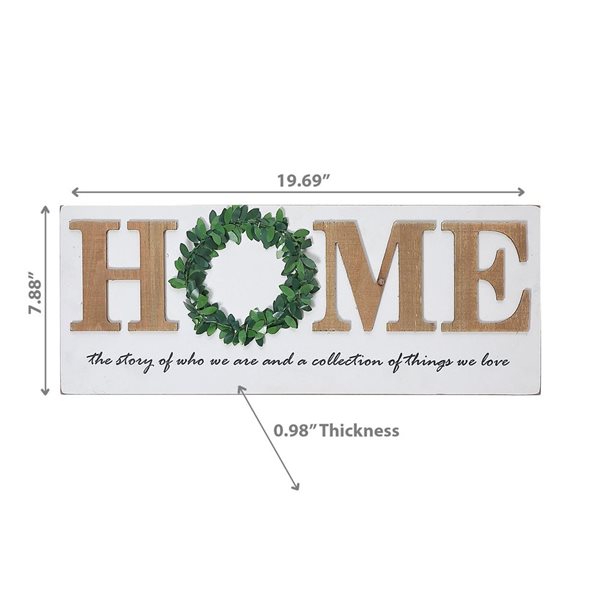 iH casadécor MDF Wall Sign With 3D Home & Garland