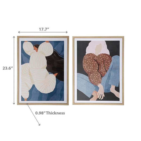 iH casadécor Framed Canvas Wall Art Janel & Lisa - Set of 2