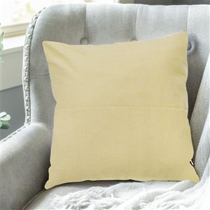 Coussin Chambray IH Casa Decor avec fermeture éclair couleur beurre 18 X 18, lot de 2