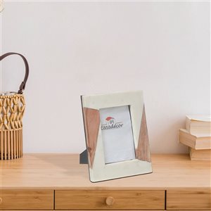 Cadre photo IH Casa Decor en marbre blanc et bois 6X4
