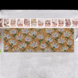 Tapis d'entrée IH Casa Decor en fibre de coco marguerites 10 x 30