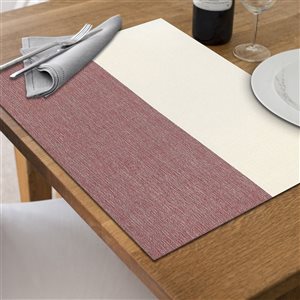Ensemble de 12 napperons IH Casa Decor imprimé rouge