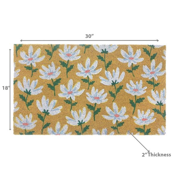 iH casadécor Coir Door Mat Shasta Daisy 18 X 30