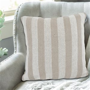 Coussin tissé à chevrons en fil de coton et lin teint IH Casa Decor 22 x 22, lot de 2