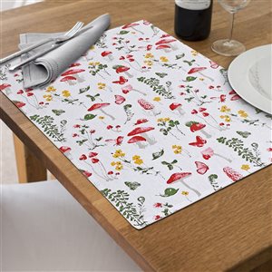 Lot de 12 napperons en coton IH Casa Decor Champignon 12 x 18
