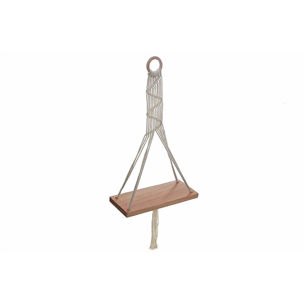 iH casadécor Macrame Wall Hanger With Wooden Shelf