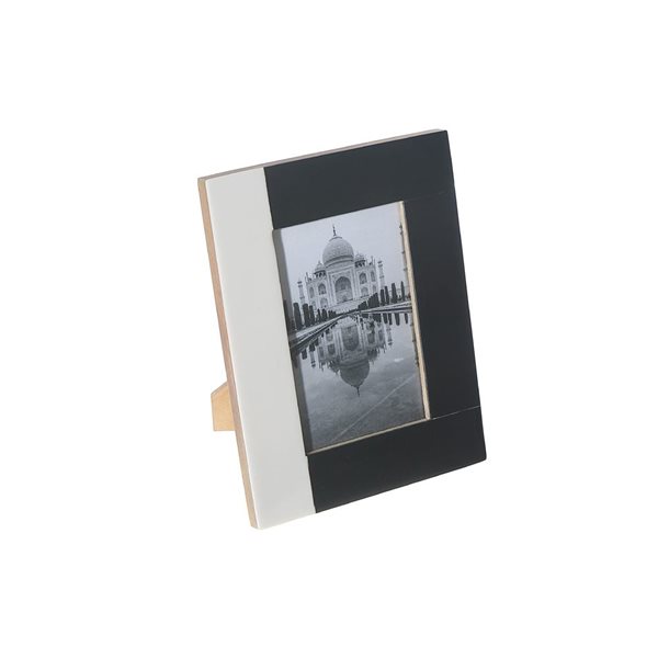 iH casadécor 4X6 Black & White Inlay Photo Frame