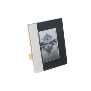 iH casadécor 4X6 Black & White Inlay Photo Frame